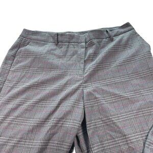Vince Camuto Womens Glen Plaid Pants Size 18W Gray Flat Front